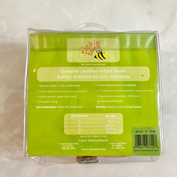 Genuine Leather Baby Infant Boots Tickle Toes Elastic Enclosure Slip-on 0-6 mon - Picture 9 of 10